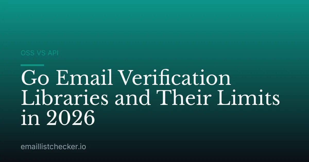 Go Email Verification Libraries and Their Limits in 2026