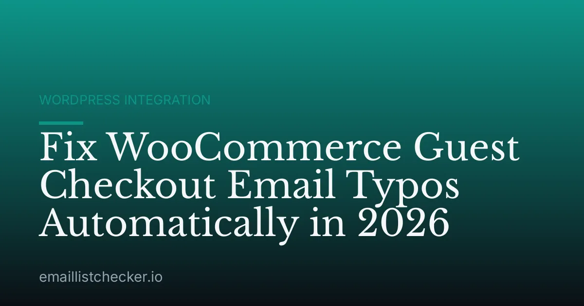 Fix WooCommerce Guest Checkout Email Typos Automatically in 2026