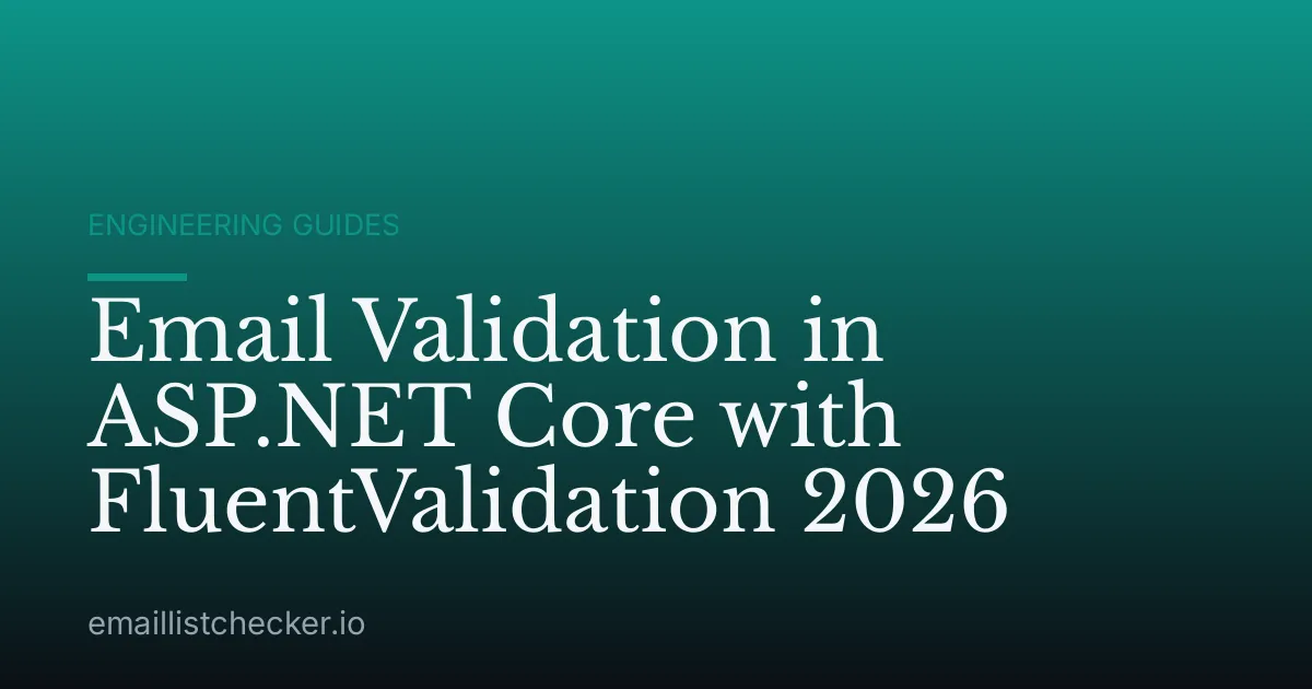 Email Validation in ASP.NET Core with FluentValidation 2026