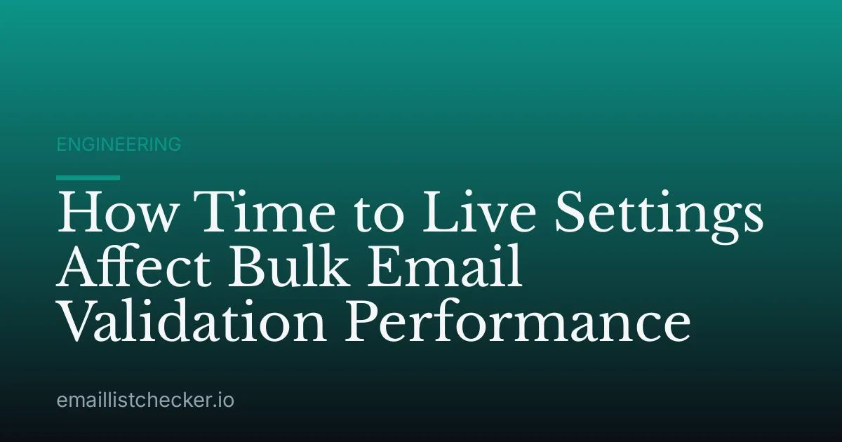 How Time to Live Settings Affect Bulk Email Validation Performance