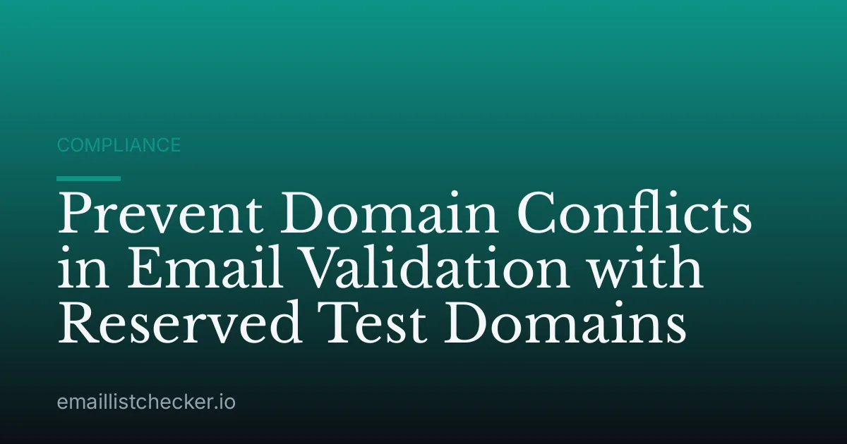 Prevent Domain Conflicts in Email Validation with Reserved Test Domains