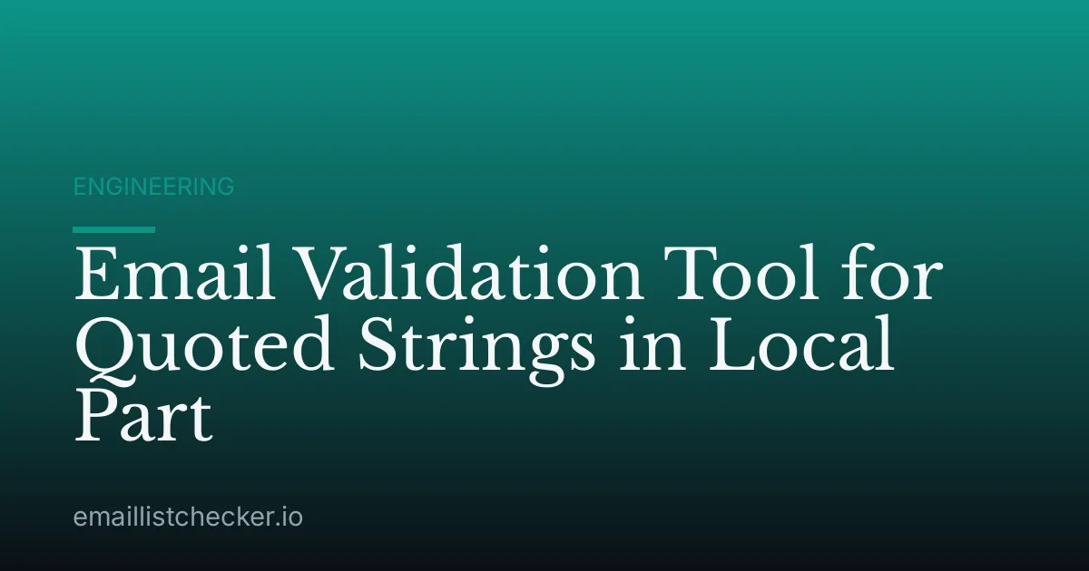 Email Validation Tool for Quoted Strings in Local Part