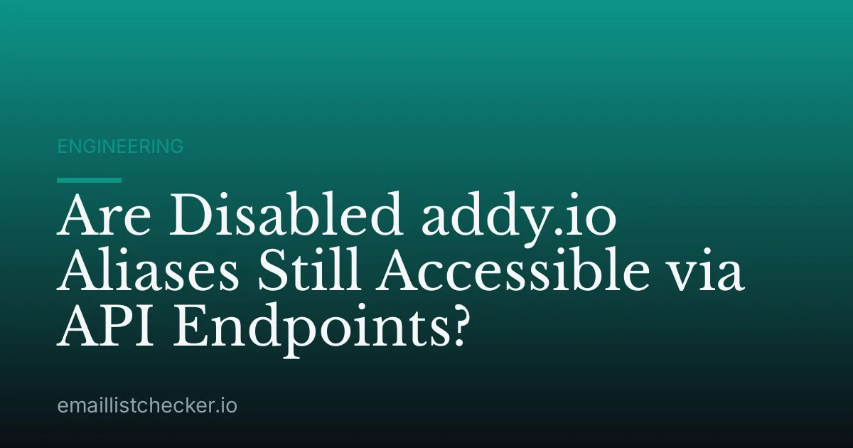 Are Disabled addy.io Aliases Still Accessible via API Endpoints?