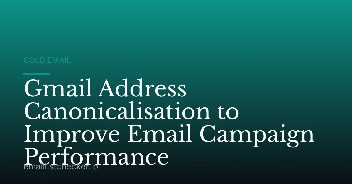 Gmail Address Canonicalisation to Improve Email Campaign Performance