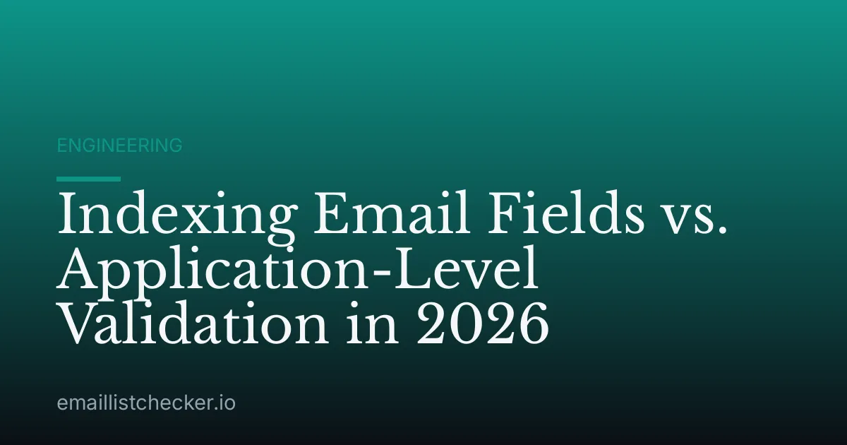 Indexing Email Fields vs. Application-Level Validation in 2026