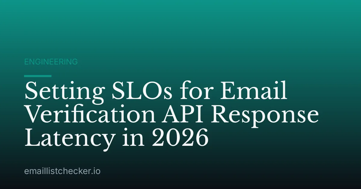 Setting SLOs for Email Verification API Response Latency in 2026