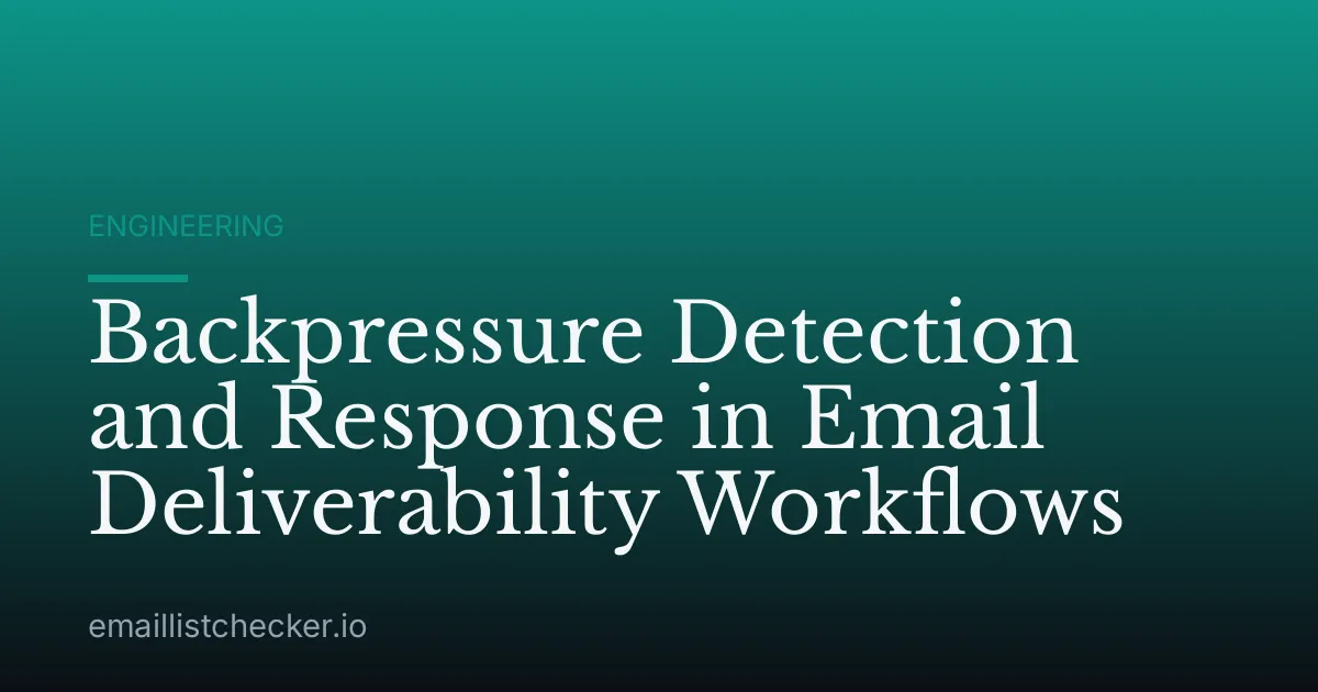 Backpressure Detection and Response in Email Deliverability Workflows