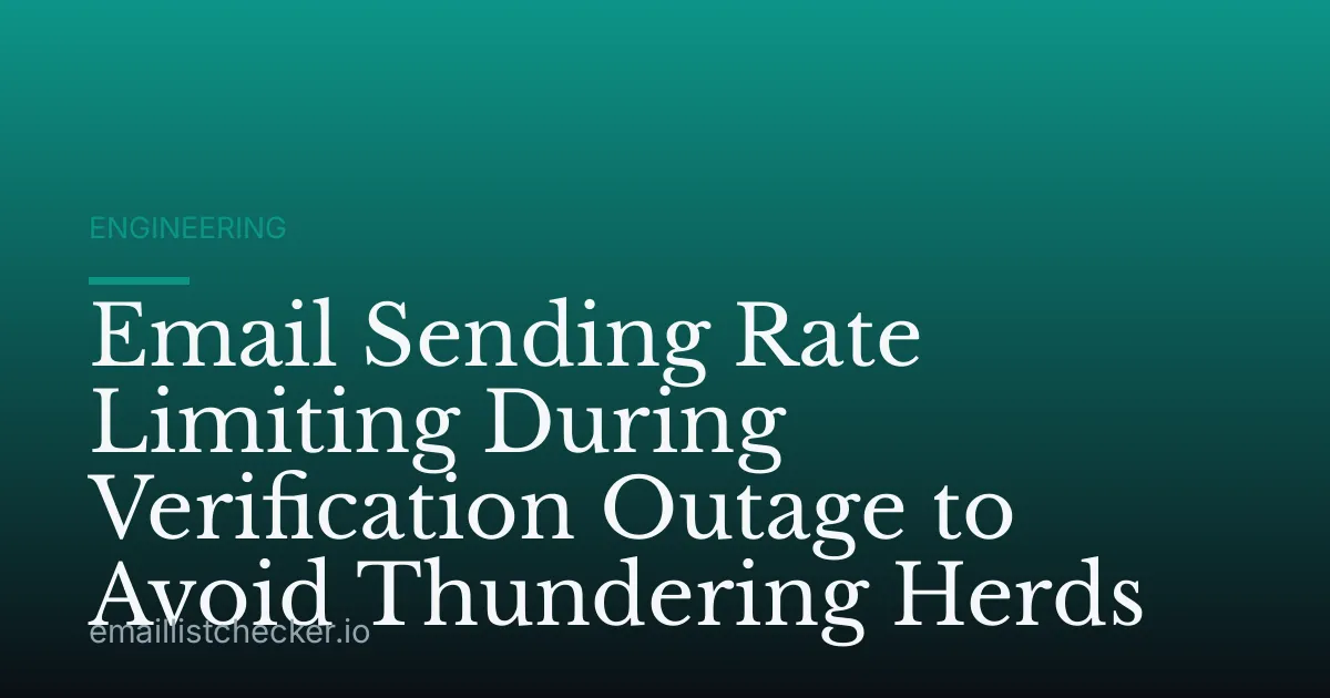 Email Sending Rate Limiting During Verification Outage to Avoid Thundering Herds