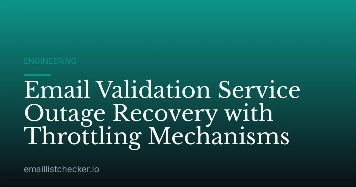 Email Validation Service Outage Recovery with Throttling Mechanisms