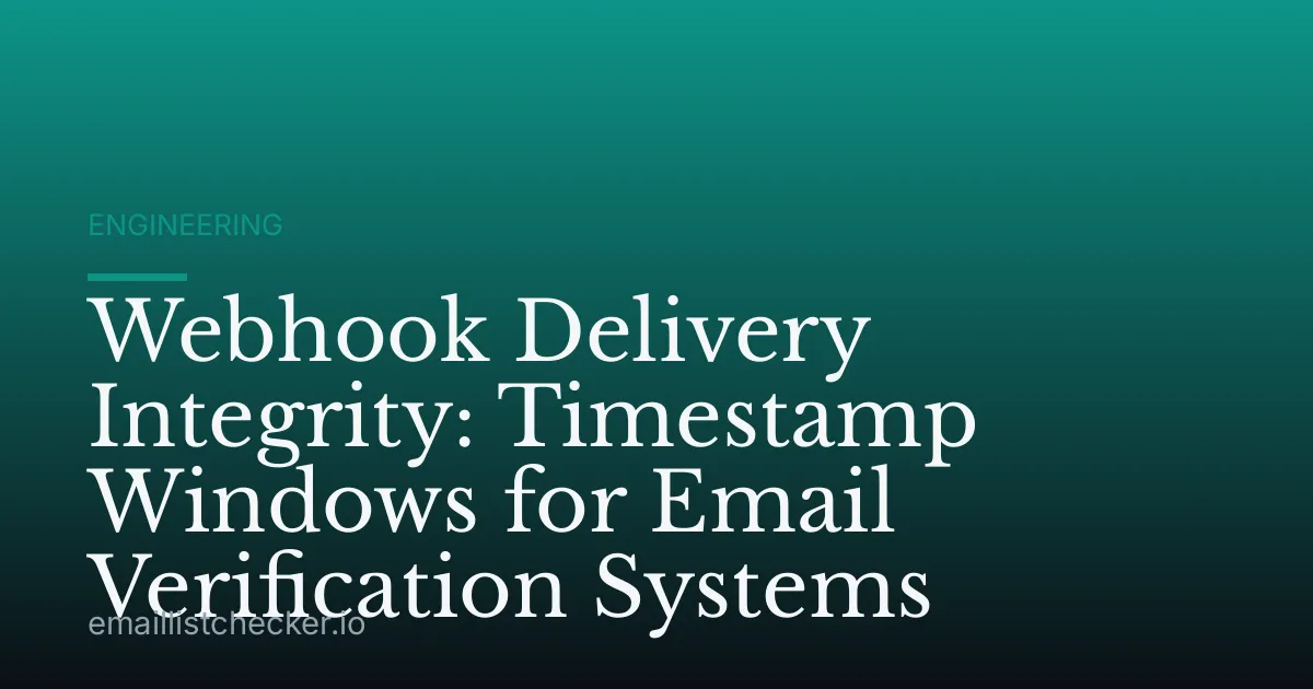 Webhook Delivery Integrity: Timestamp Windows for Email Verification Systems