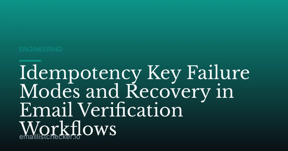 Idempotency Key Failure Modes and Recovery in Email Verification Workflows