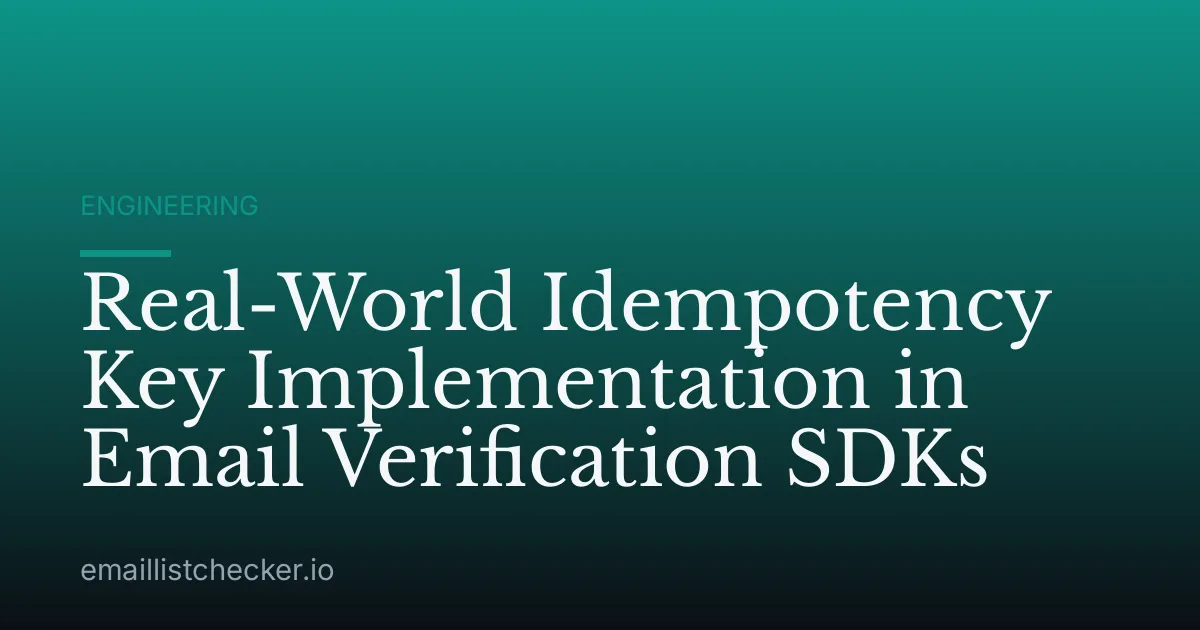 Real-World Idempotency Key Implementation in Email Verification SDKs