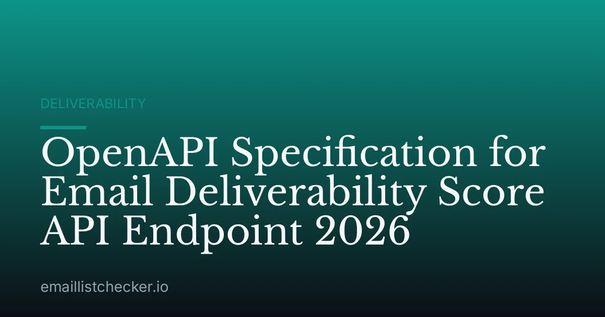 OpenAPI Specification for Email Deliverability Score API Endpoint 2026