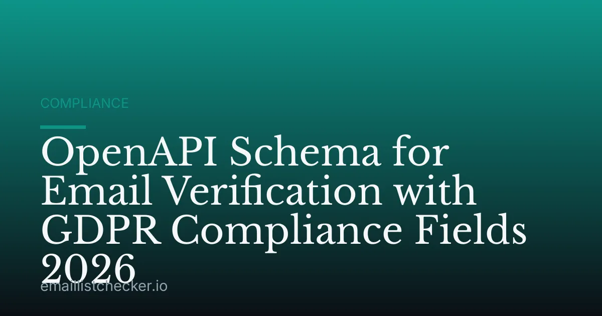 OpenAPI Schema for Email Verification with GDPR Compliance Fields 2026