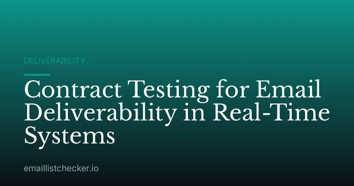 Contract Testing for Email Deliverability in Real-Time Systems