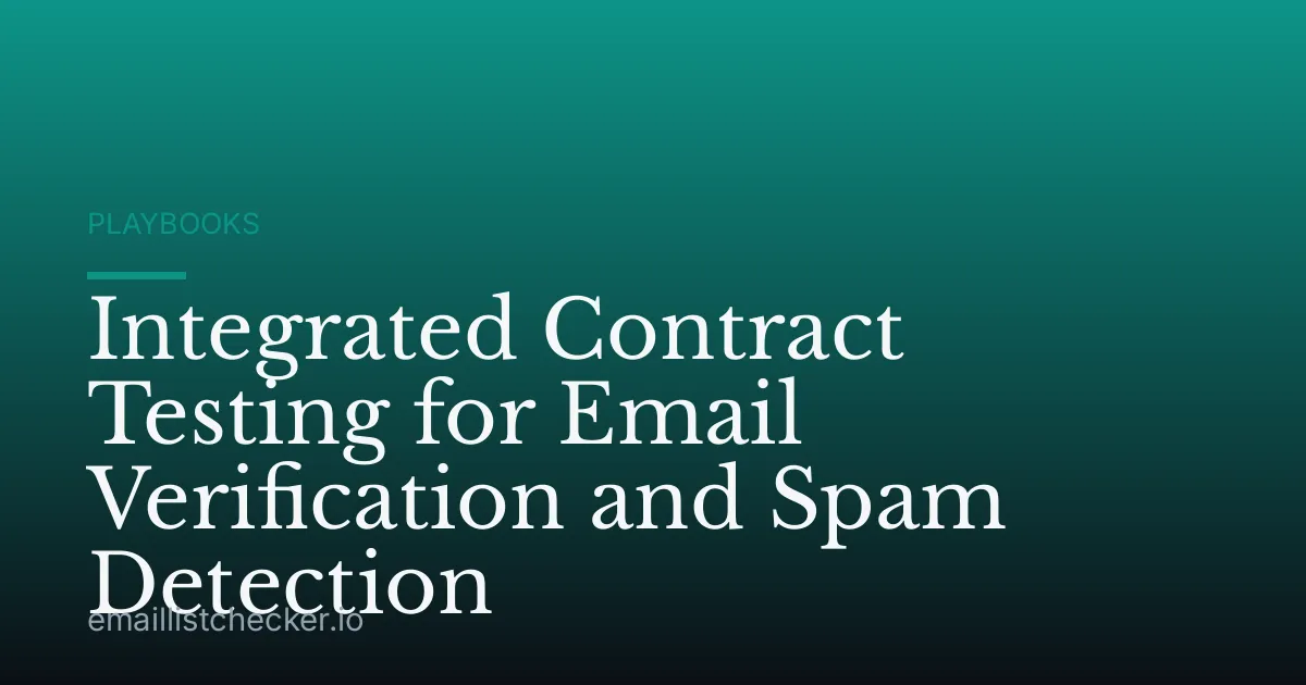 Integrated Contract Testing for Email Verification and Spam Detection