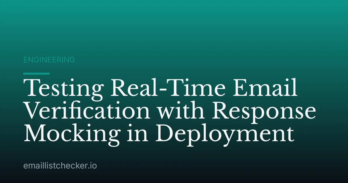 Testing Real-Time Email Verification with Response Mocking in Deployment