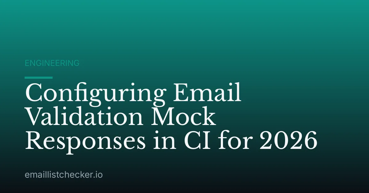 Configuring Email Validation Mock Responses in CI for 2026