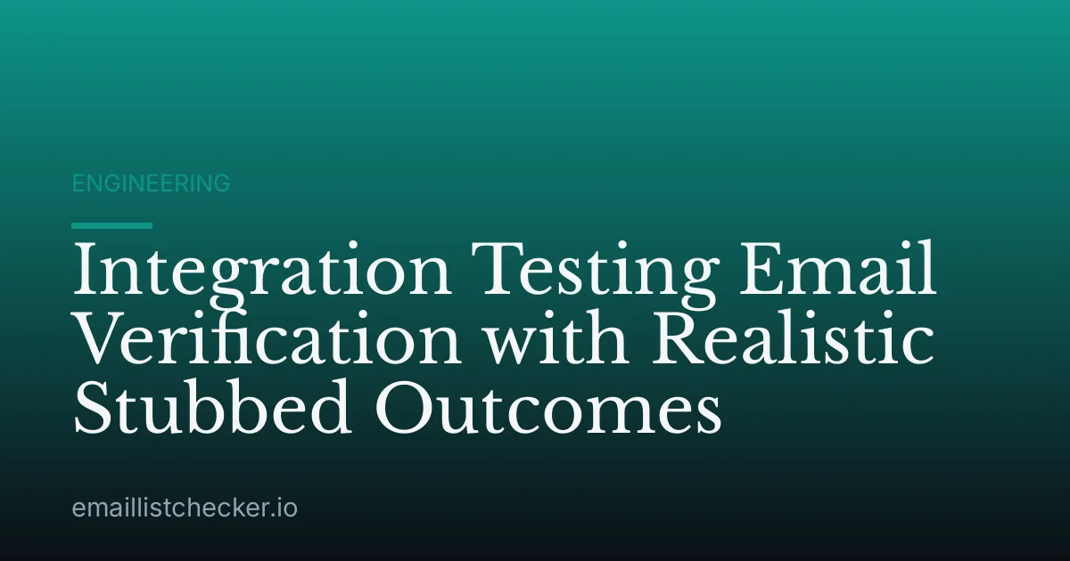 Integration Testing Email Verification with Realistic Stubbed Outcomes