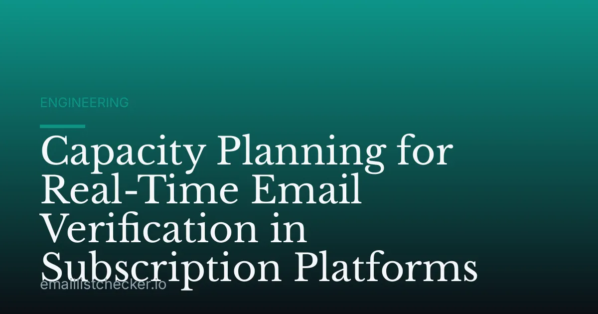 Capacity Planning for Real-Time Email Verification in Subscription Platforms