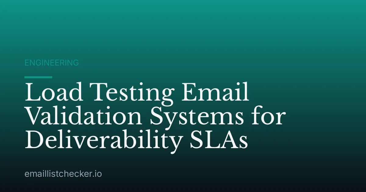 Load Testing Email Validation Systems for Deliverability SLAs