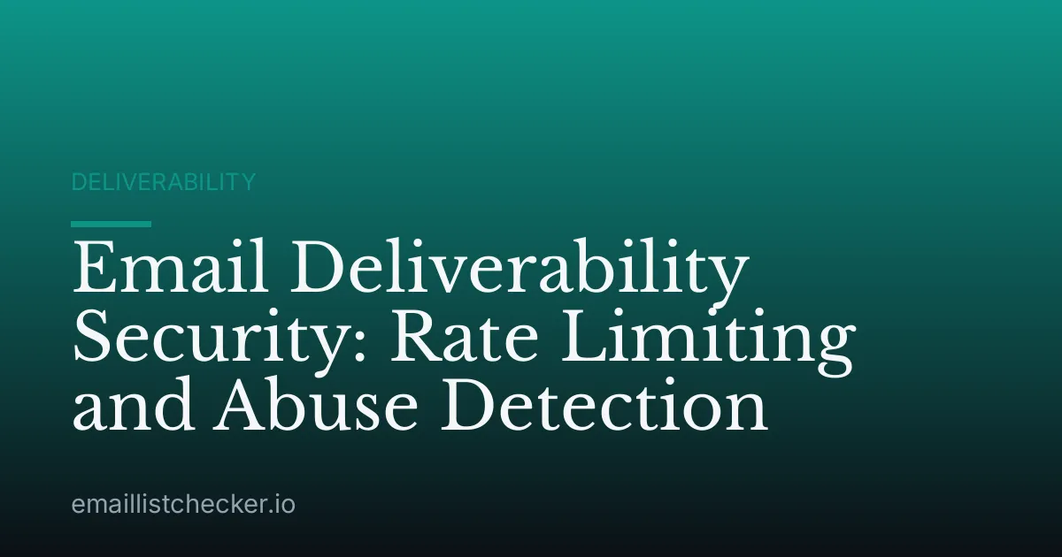 Email Deliverability Security: Rate Limiting and Abuse Detection