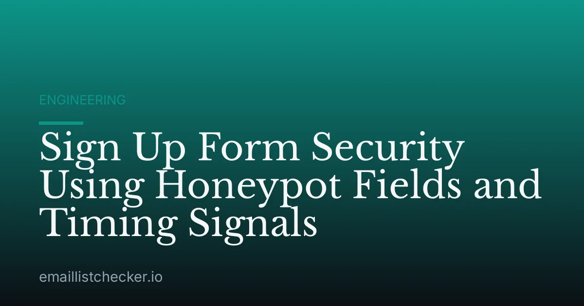 Sign Up Form Security Using Honeypot Fields and Timing Signals