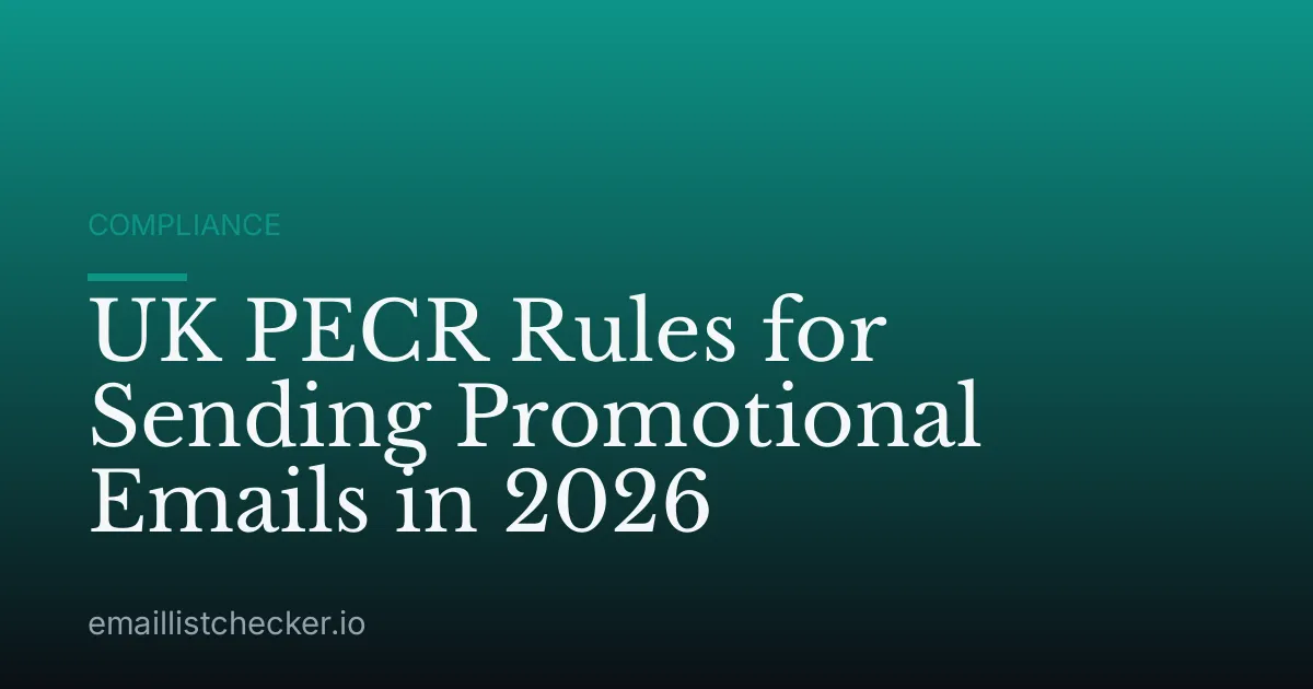 UK PECR Rules for Sending Promotional Emails in 2026