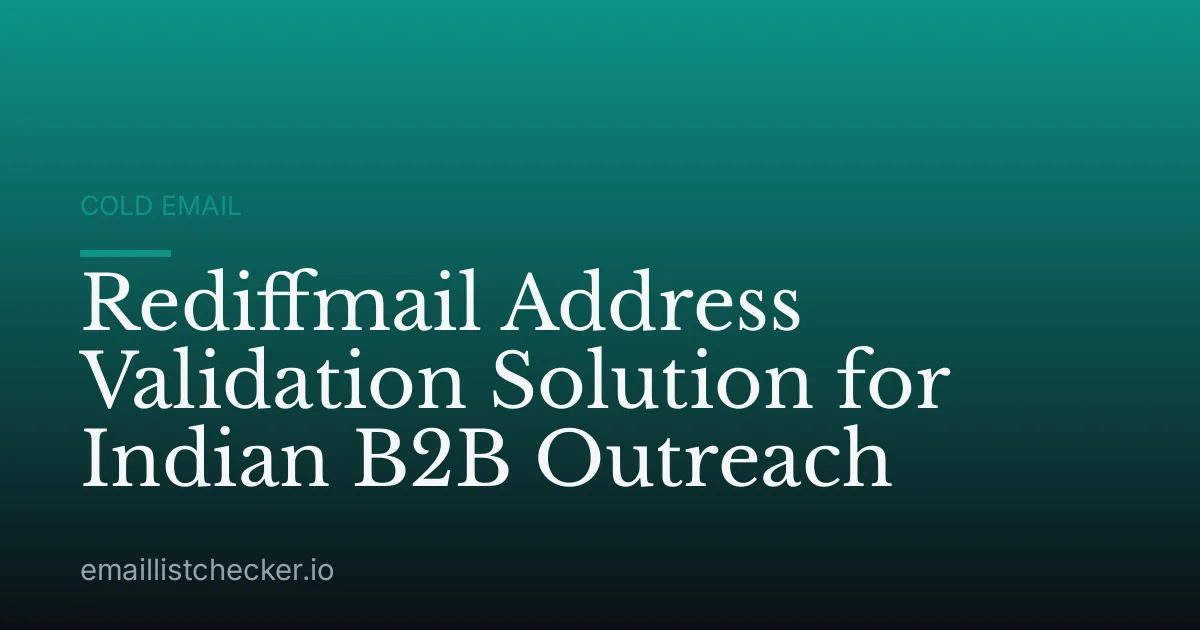 Rediffmail Address Validation Solution for Indian B2B Outreach