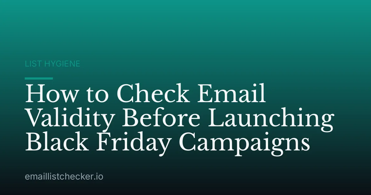 How to Check Email Validity Before Launching Black Friday Campaigns
