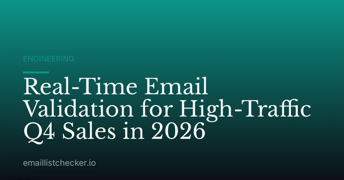 Real-Time Email Validation for High-Traffic Q4 Sales in 2026