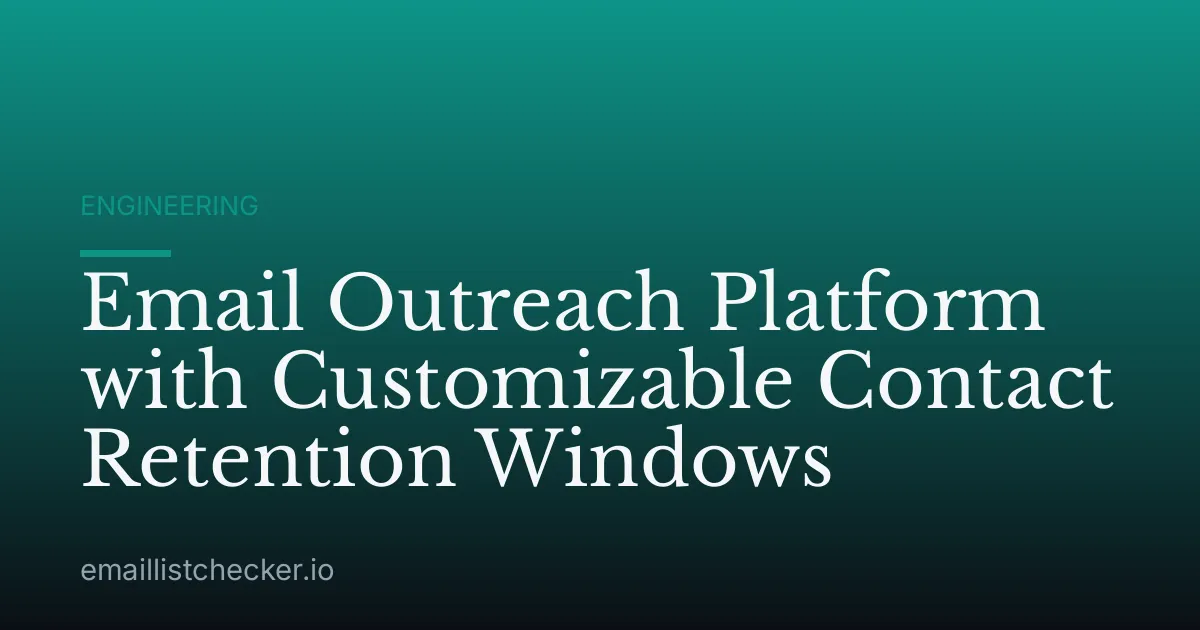 Email Outreach Platform with Customizable Contact Retention Windows