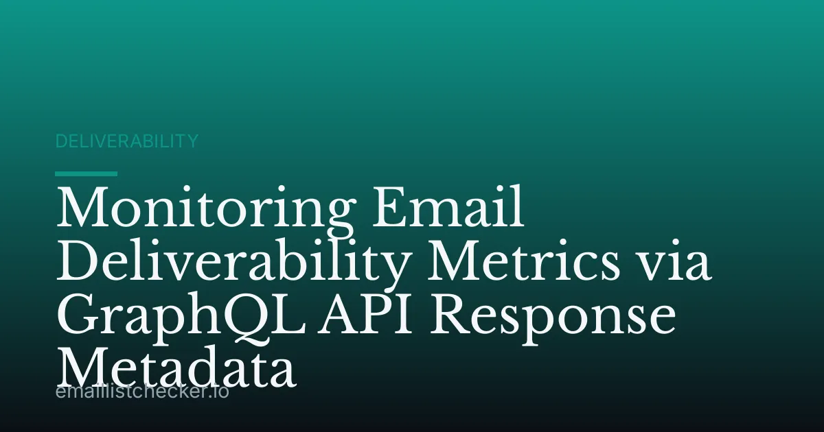 Monitoring Email Deliverability Metrics via GraphQL API Response Metadata