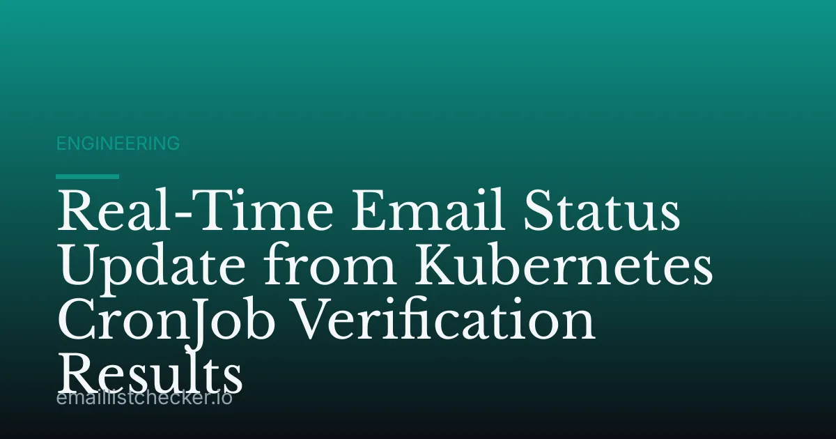 Real-Time Email Status Update from Kubernetes CronJob Verification Results