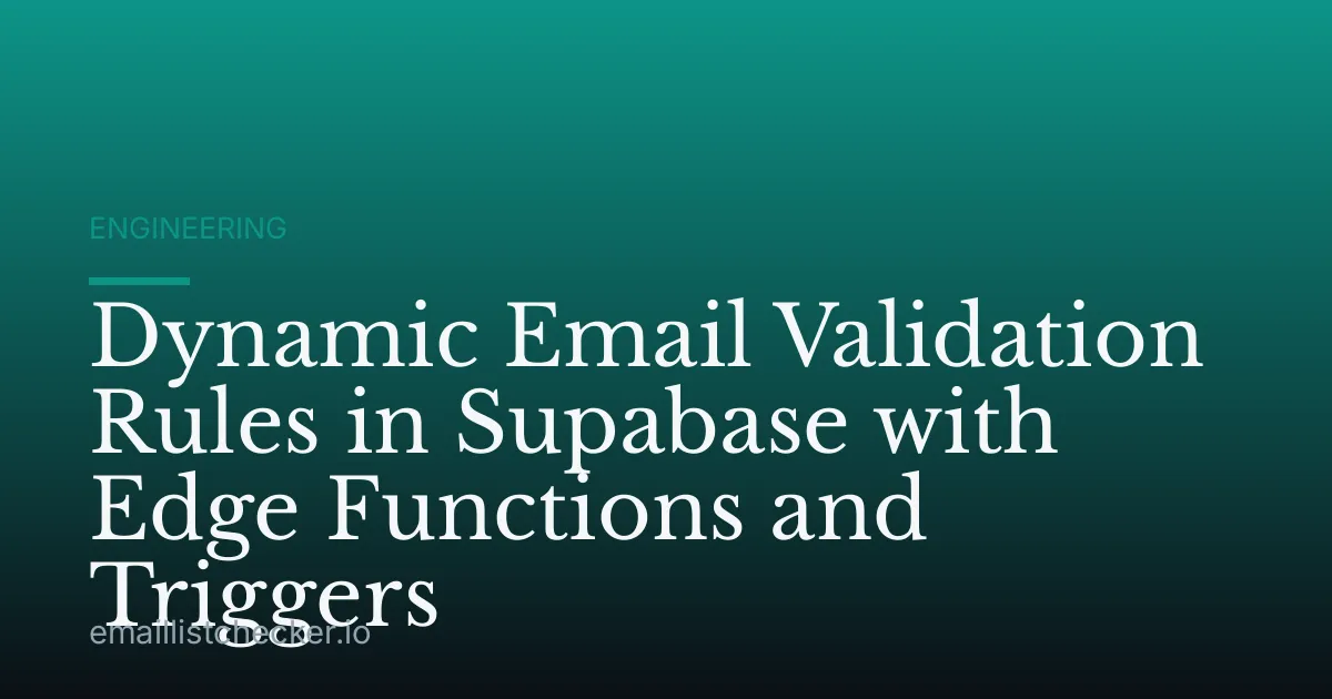 Dynamic Email Validation Rules in Supabase with Edge Functions and Triggers
