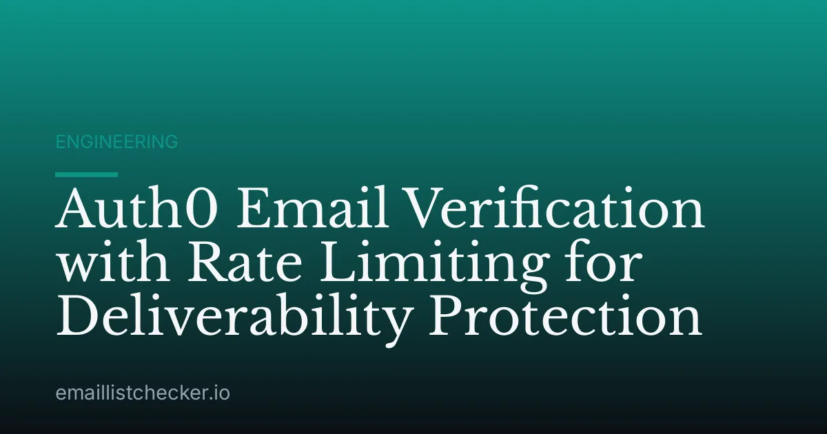 Auth0 Email Verification with Rate Limiting for Deliverability Protection