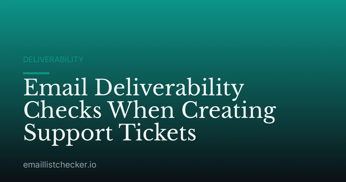 Email Deliverability Checks When Creating Support Tickets
