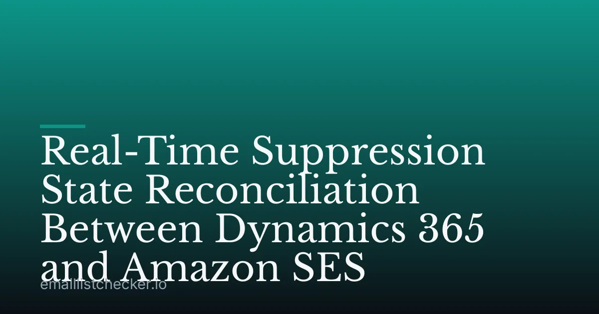 Real-Time Suppression State Reconciliation Between Dynamics 365 and Amazon SES
