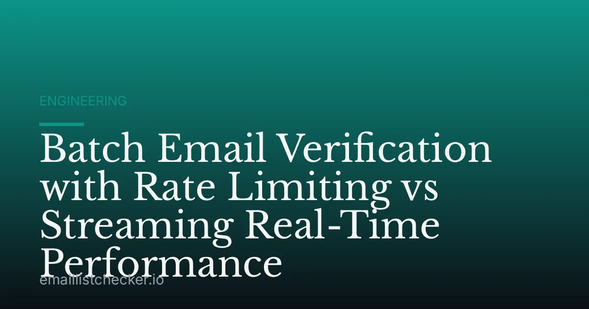 Batch Email Verification with Rate Limiting vs Streaming Real-Time Performance