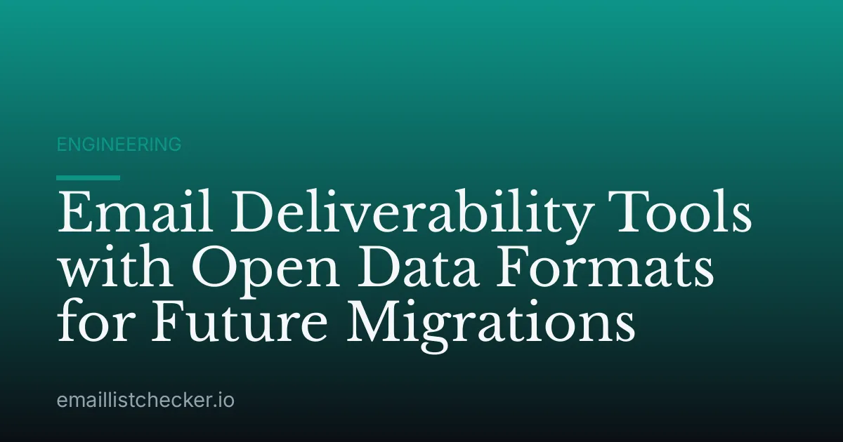 Email Deliverability Tools with Open Data Formats for Future Migrations