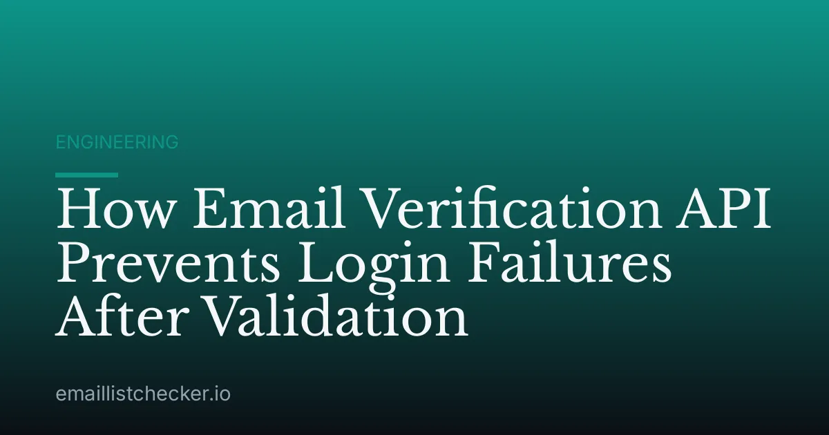 How Email Verification API Prevents Login Failures After Validation