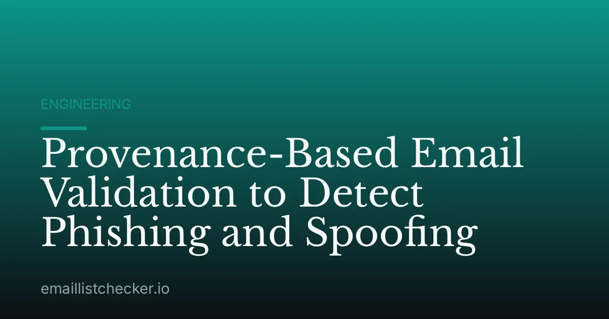 Provenance-Based Email Validation to Detect Phishing and Spoofing