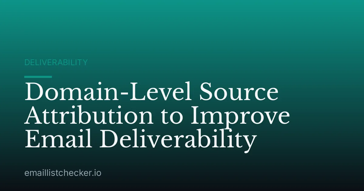 Domain-Level Source Attribution to Improve Email Deliverability