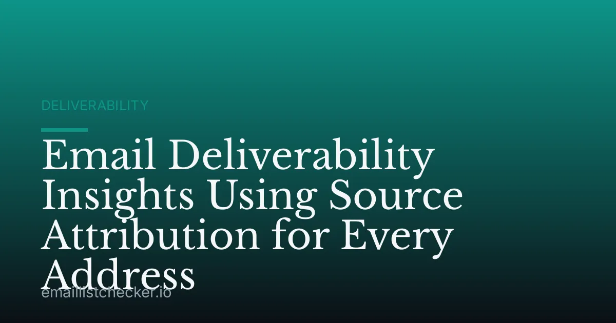 Email Deliverability Insights Using Source Attribution for Every Address