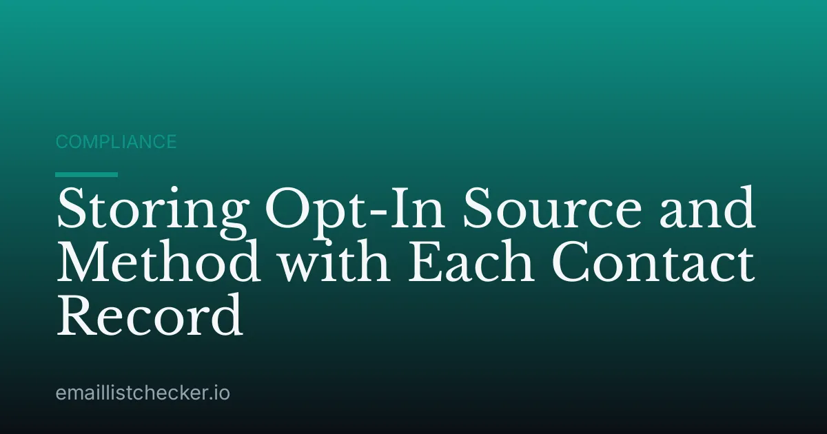 Storing Opt-In Source and Method with Each Contact Record