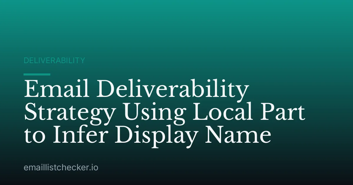 Email Deliverability Strategy Using Local Part to Infer Display Name