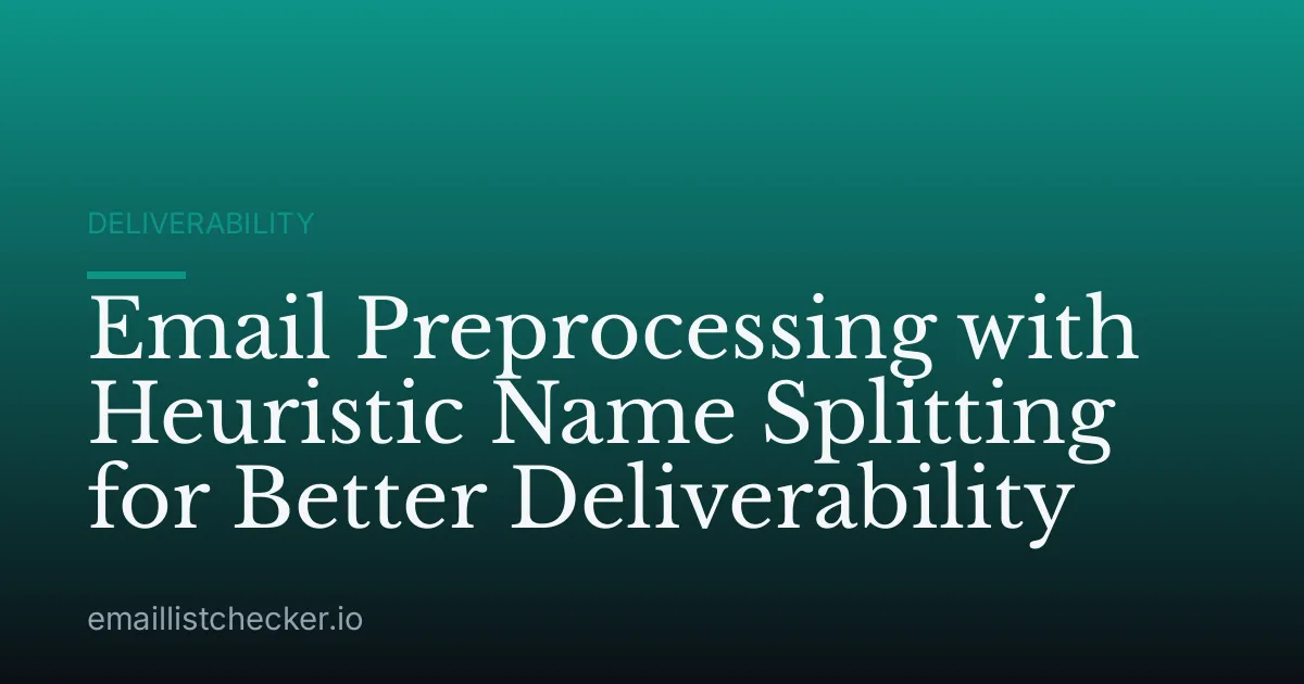 Email Preprocessing with Heuristic Name Splitting for Better Deliverability