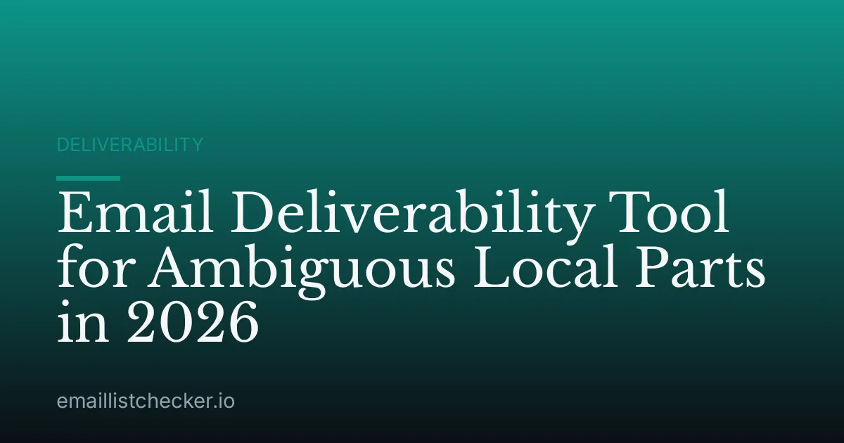Email Deliverability Tool for Ambiguous Local Parts in 2026