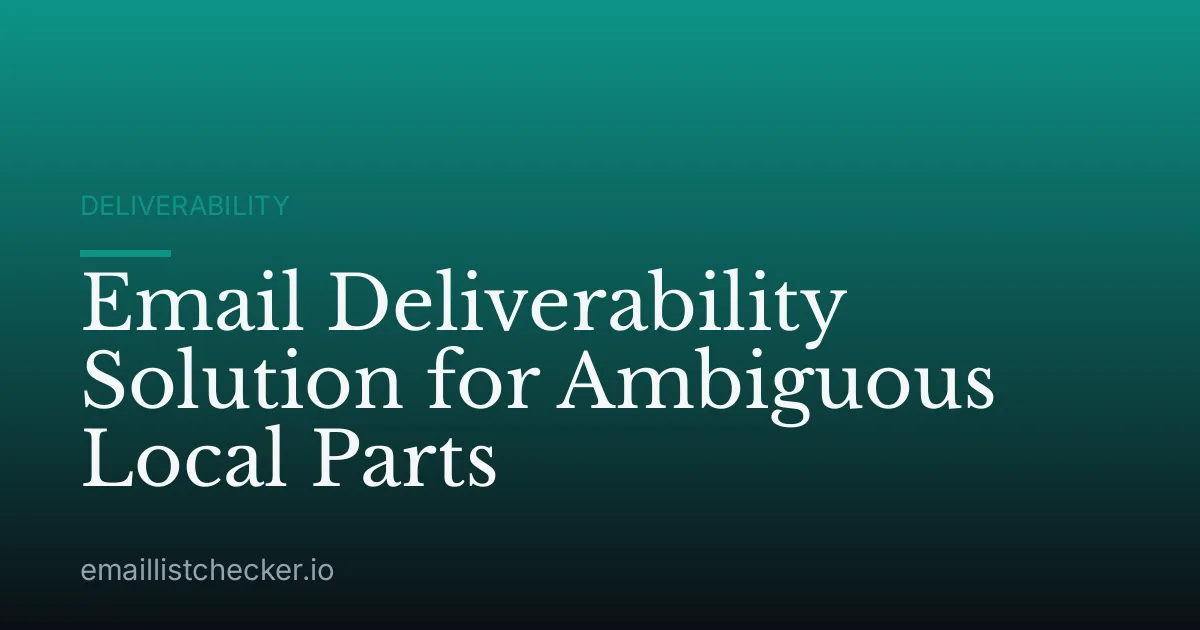 Email Deliverability Solution for Ambiguous Local Parts