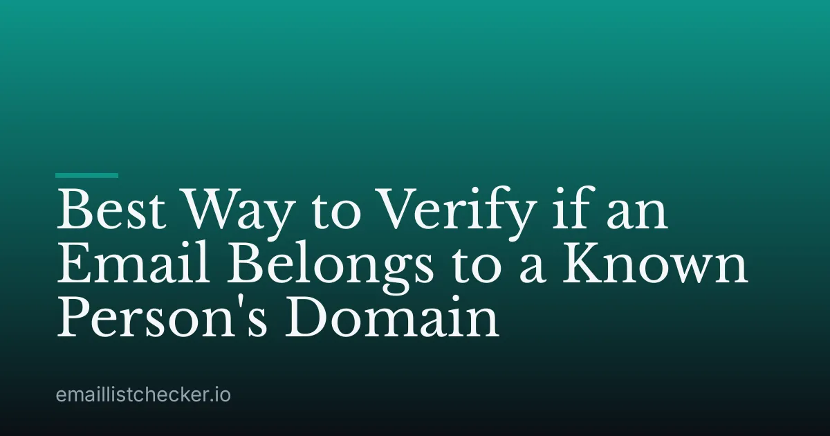 Best Way to Verify if an Email Belongs to a Known Person's Domain